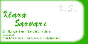 klara sarvari business card