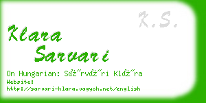 klara sarvari business card